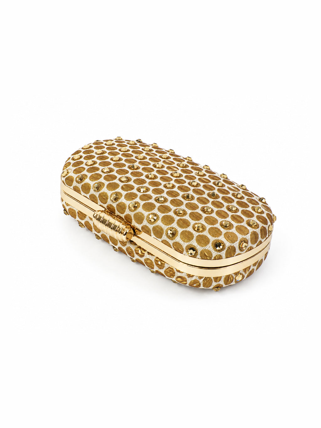 Champagne Glow - Rhinestones Embellished Box Clutch