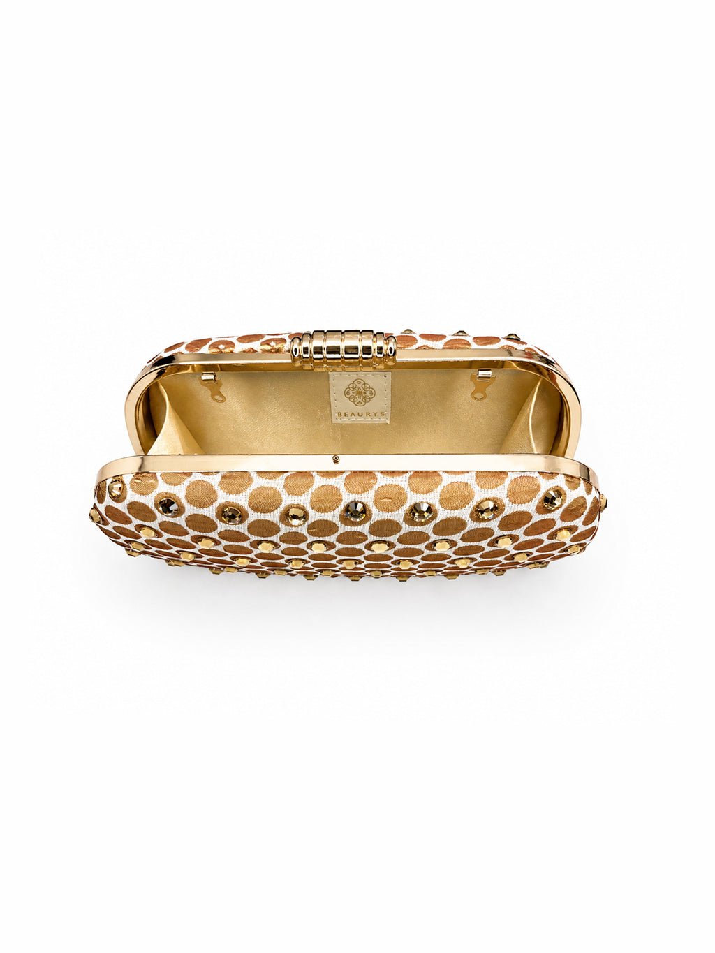 Champagne Glow - Rhinestones Embellished Box Clutch