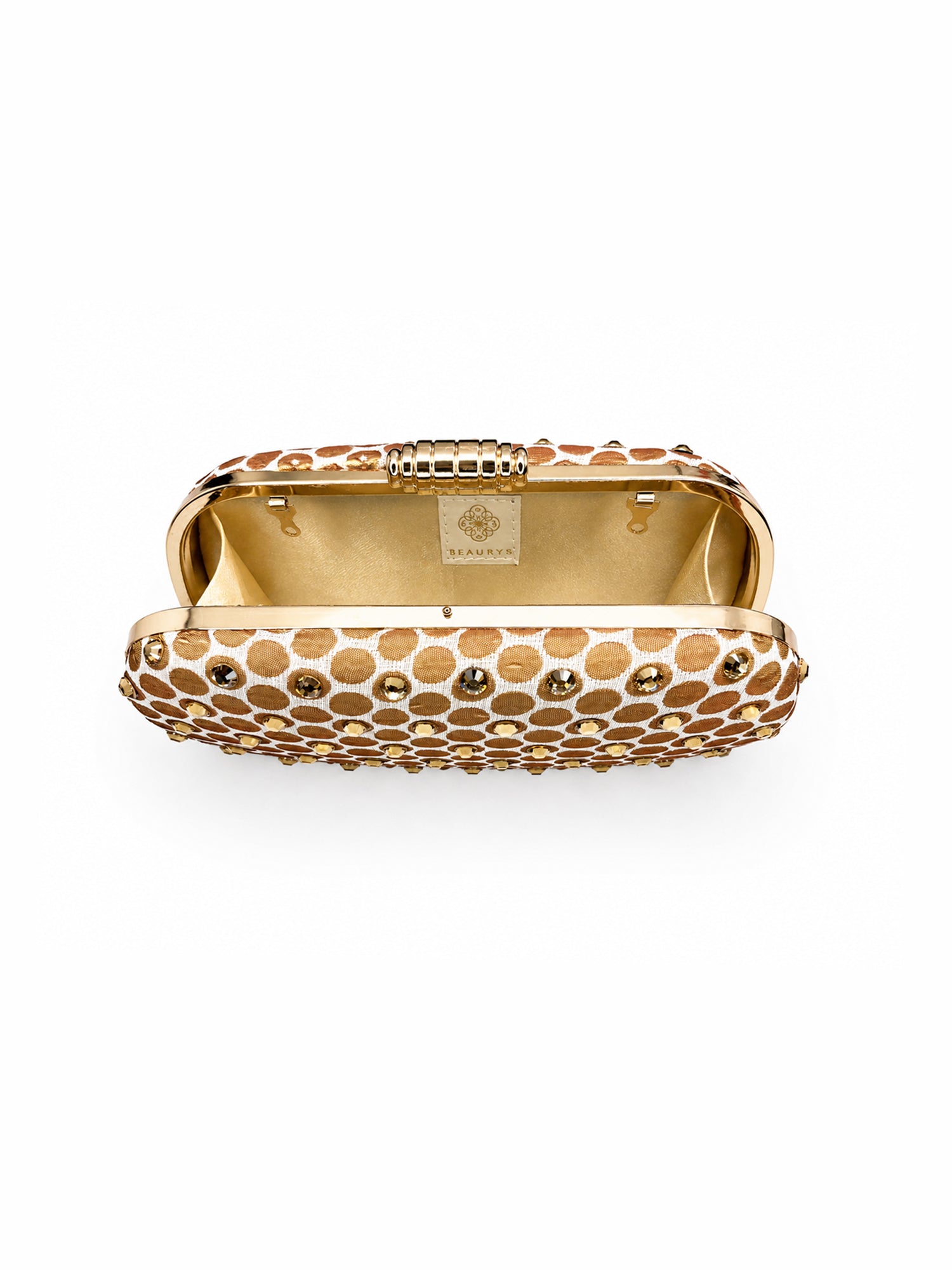 Champagne Glow - Rhinestones Embellished Box Clutch