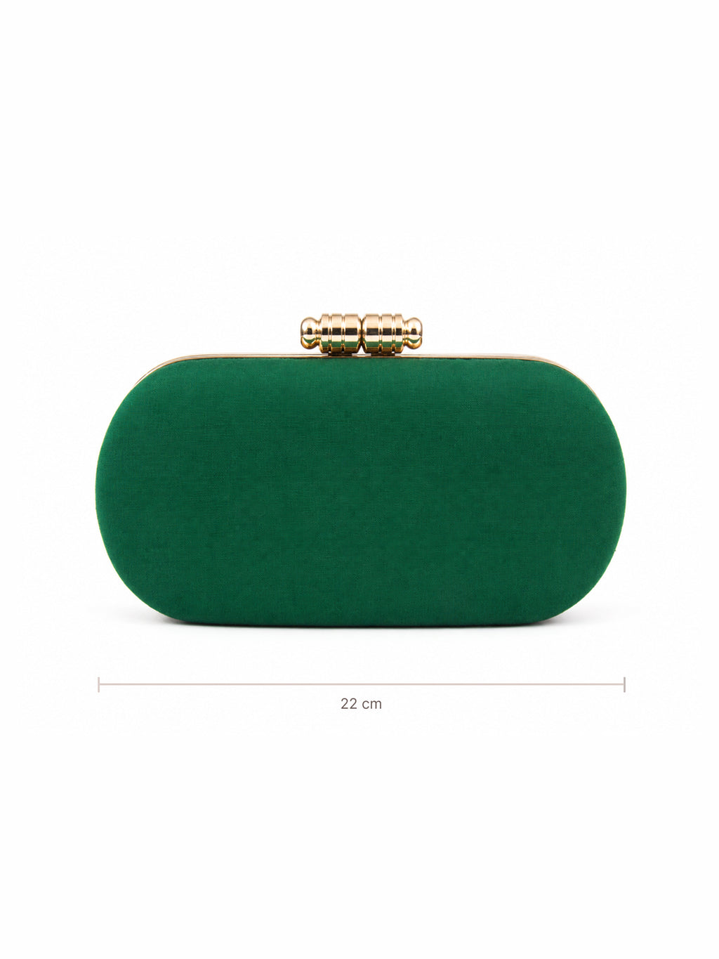 Emerald Grace-Green Embroidered Box Clutch
