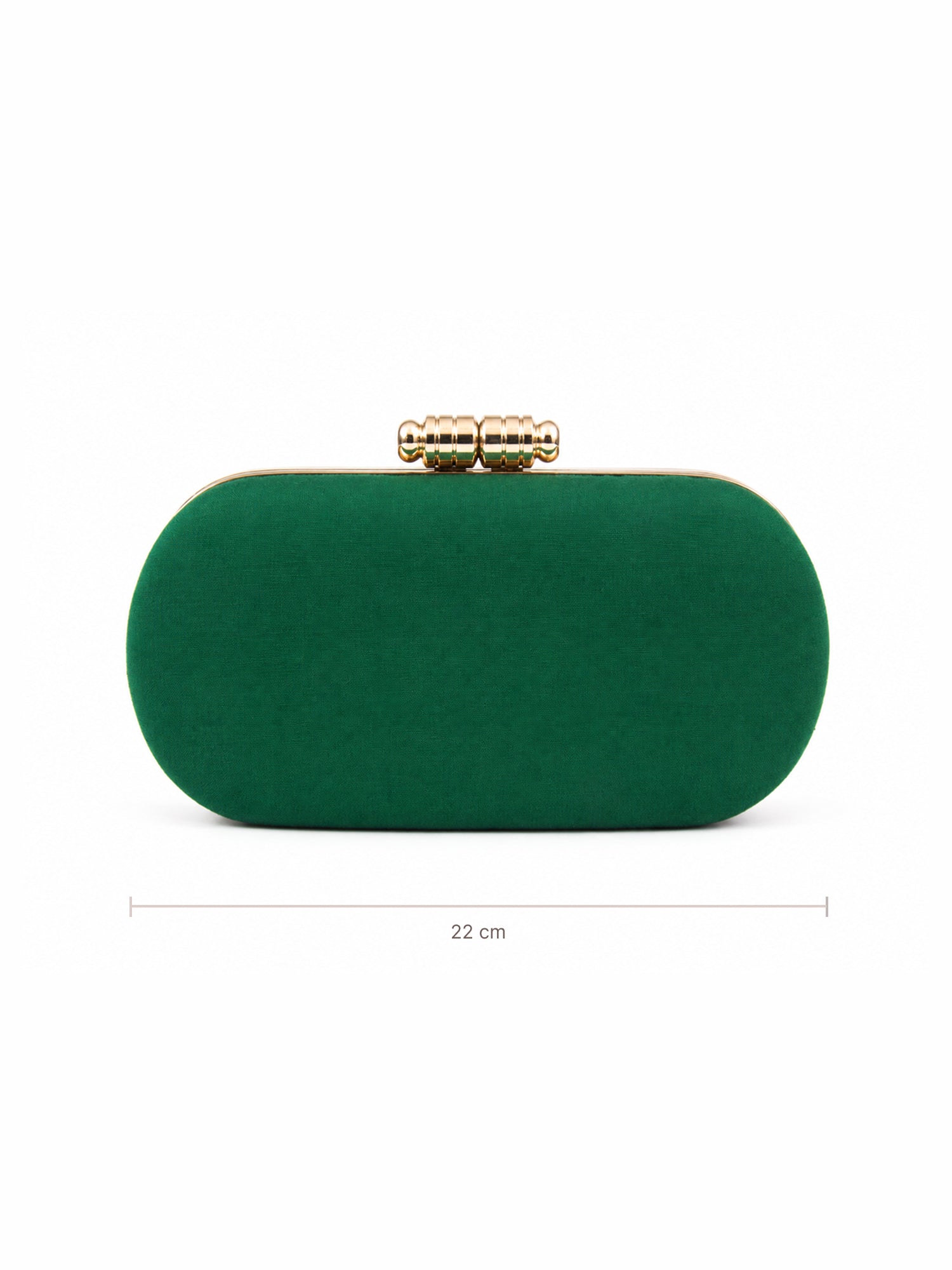 Emerald Grace-Green Embroidered Box Clutch