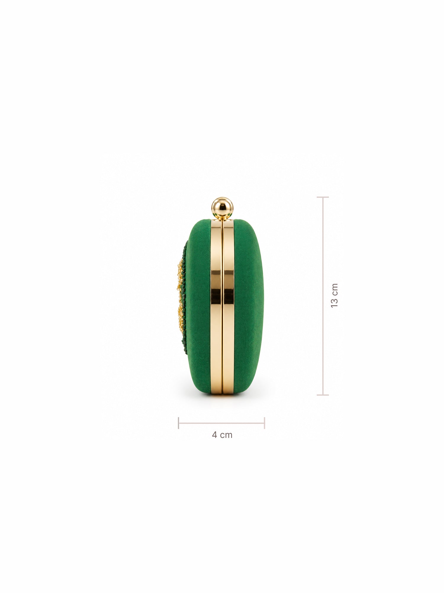 Emerald Grace-Green Embroidered Box Clutch