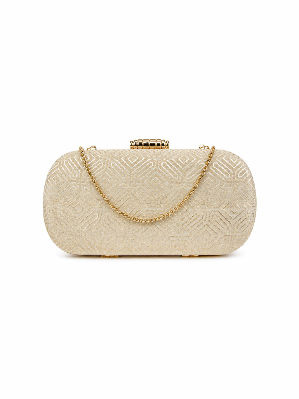 Silk Mosaic Patterned Box Clutch