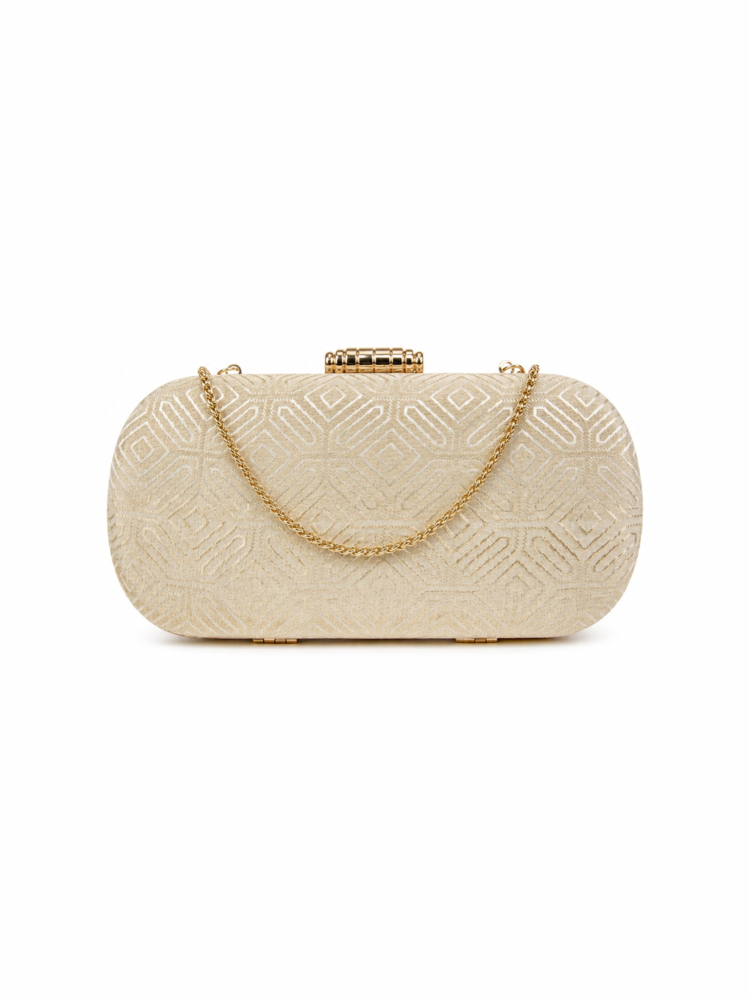 Silk Mosaic Patterned Box Clutch