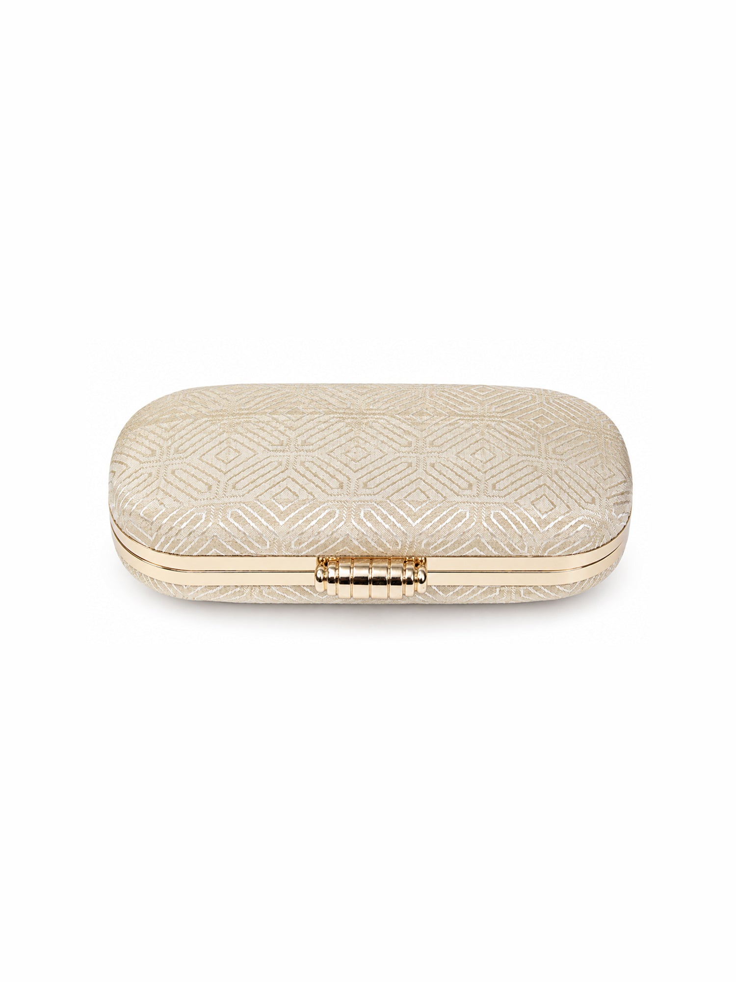 Silk Mosaic Patterned Box Clutch