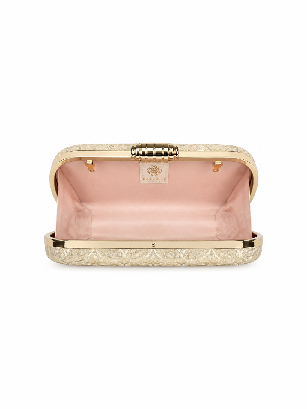 Golden Trellis- Silk Patterned Box Clutch