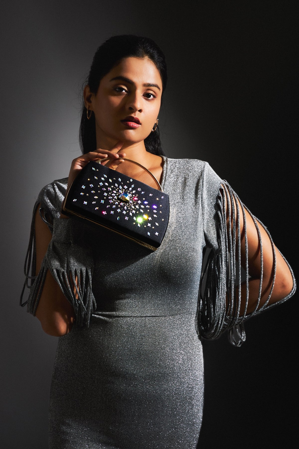 Prismara — Iridescent Crystal Embellished Minaudière
