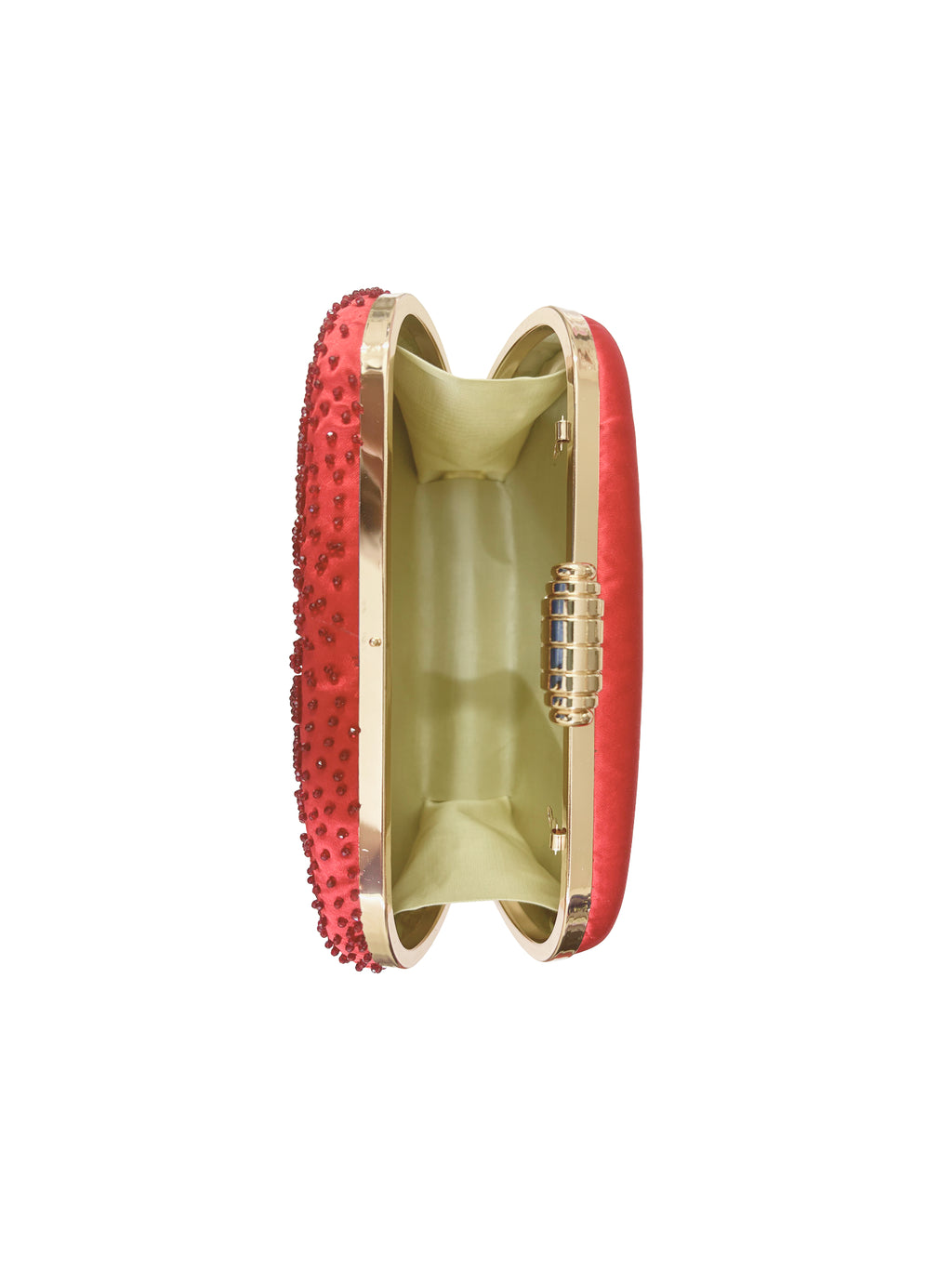 Crimson Swirls - Beaded Box Clutch